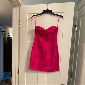 H & M Strapless magenta dress